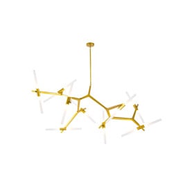 Pendente Moderno Dourado 18 Lâmpadas Estrela