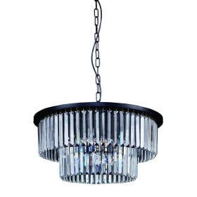 Pendente de Cristal Transparente Redondo 9 Lâmpadas PIS