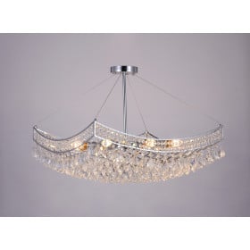 Pendente de Cristal Quadrado Transparente 8 Lâmpadas FL