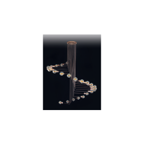 Plafon de Cristal Transparente Com Base Redonda em Aço Inox 24 Lampadas - Old Artisan