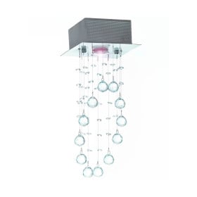 Plafon de Cristal Inox 1 Lâmpada HY