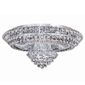 Plafon de Cristal Transparente Redondo 19 Lâmpadas KOB