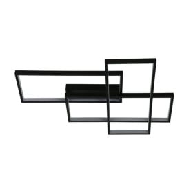 Plafon Alumínio de LED Preto para Quarto Geométrico 