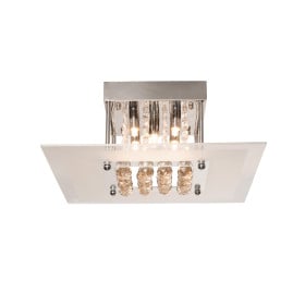 Plafon de Cristal 5 Lâmpadas Champagne RO