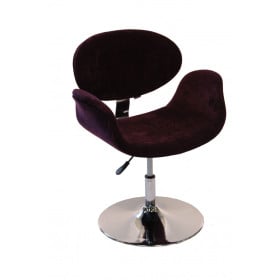 Poltrona Decorativa Tulipa Pierre Paulin Base Disco Roxa