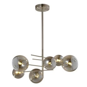 PENDENTE RIO 6L x G9 BIVOLT NIQUEL FUME - BELLA 