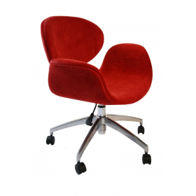 Poltrona Decorativa Tulipa Base Giratória Vermelha