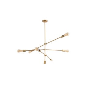 Pendente Moderno Assimétrico para Sala Dourado 6 Lâmpadas Sput