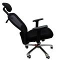 Cadeira Presidente Base Giratória Cromada Tela Mesh CEO Human - Design Chair - enclinada