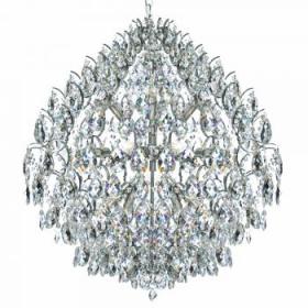 Lustre Moderno de Cristal Transparente e Estrutura em Metal Cromado 15 Lâmpadas - JLR