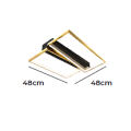 Plafon Quadrado Metal Dourado LED 3000K 44w LISA - NEW LIGHT