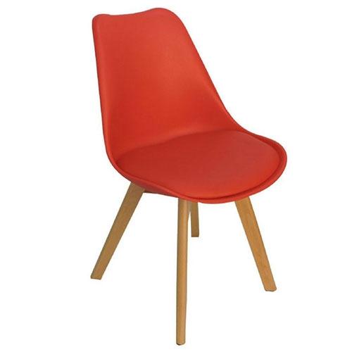 Cadeiras 4 Pés Em Madeira Eames DKR Vermelha - Design Chair - Perfil