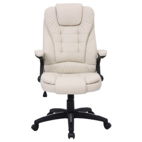 Cadeira Presidente de Massagem Base Giratória Nylon Relax Office Bege - Desingchair