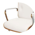 Cadeira Diretor Fixa Eames Office Elite Chair - Vinil Branco detalhe assento
