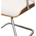 Cadeira Diretor Fixa Eames Office Elite Chair - Vinil Branco detalhe ski