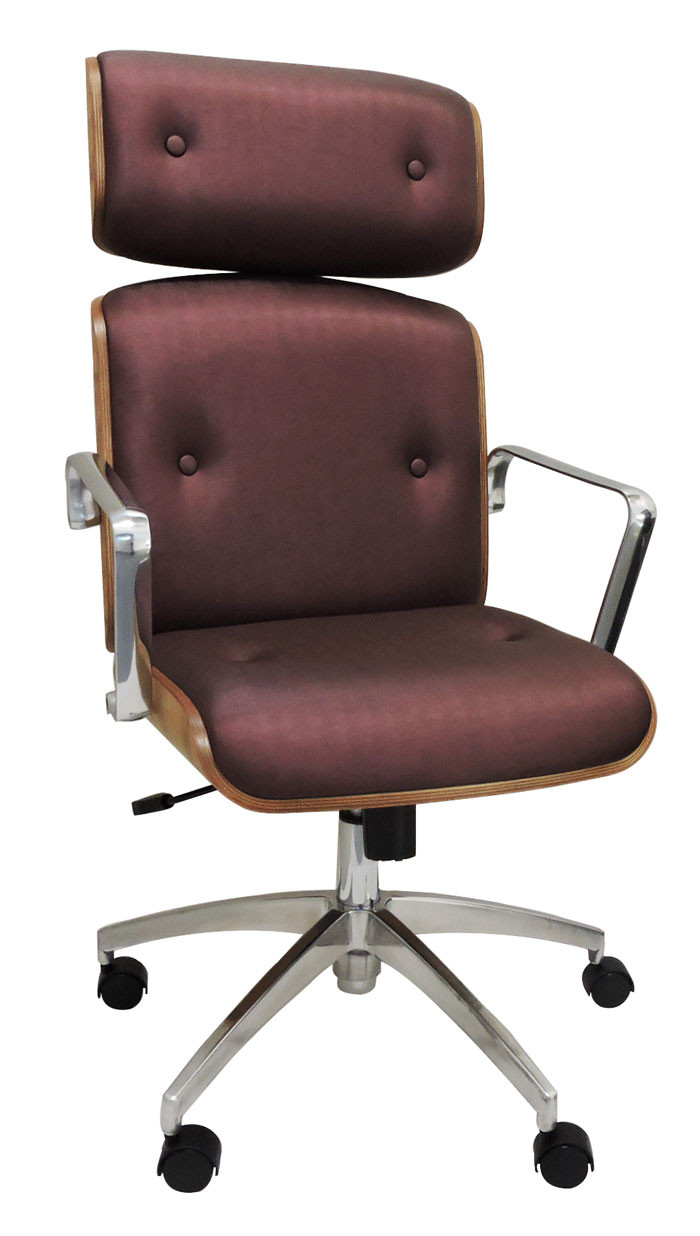 Cadeira Presidente Eames Office Elite Chair - Madeira Aparente Facto Vinho