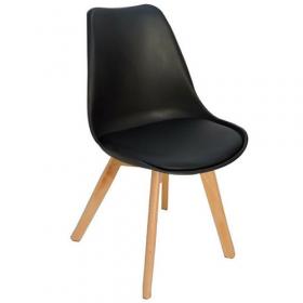 Cadeiras 4 Pés Em Madeira Eames DKR Preta - Design Chair - Perfil