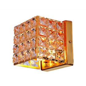 Arandela Dourada de Cristal Transparentes 2 Lâmpadas LUX III