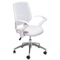 Cadeira Executiva Base Giratória Alumínio Delli Branca - Design Chair - Perfil