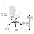 Cadeira Executiva Base Giratória Cromada Delli Branca - Design Chair - especificações