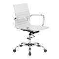 Cadeira Diretor Base Giratória Cromada Eames Office Branca - Design Chair -lado