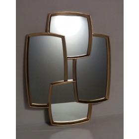 Espelho Decorativo Em Retangulos Dourados- Frontier
